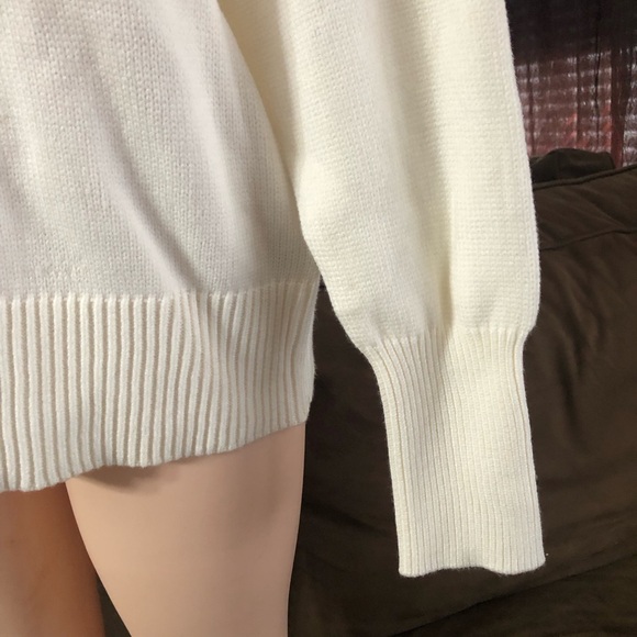Philosophy Sweater Cream Ivory Pullover soft Blouse Large Woman Top Winter Comfy - Picture 2 of 7